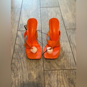 Forever 21 Vibrant Orange Heeled Sandals